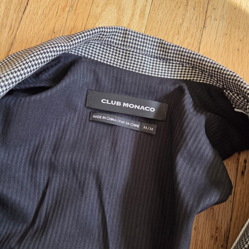 Club Monaco Houndstooth Vest in Black and White - Picture 4 of 5